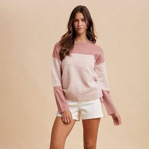 *BOUTIQUE* Elegant Pink Colorblock Sweater